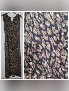 Y2K White Stag Dark Floral Maxi Dress Size S Brown Black Fairycore Whimsigoth
